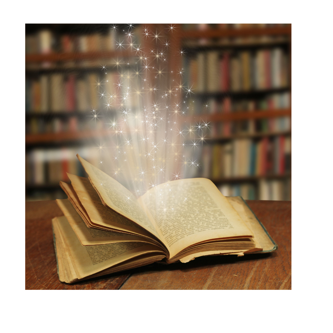 Book with magical sparkle