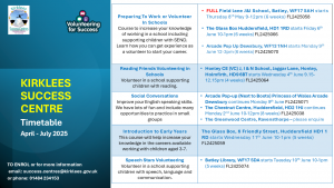 Kirklees Success Centre summer timetable part 1