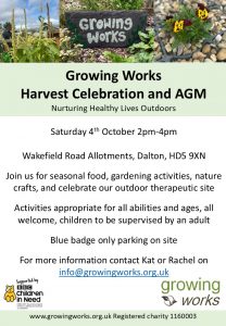 Grow Well Harvest Celebration and AGM poster