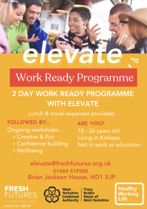Elevate work ready leaflet describing course with contact details